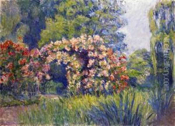 La Charmille De Fleurs Dans Le Jardin De Monet Oil Painting - Blanche Hoschede-Monet
