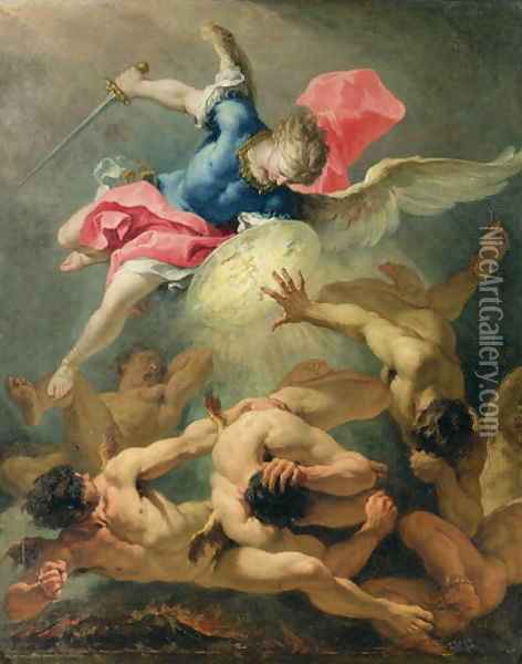 The Fall of the Rebel Angels Oil Painting - Sebastiano Ricci
