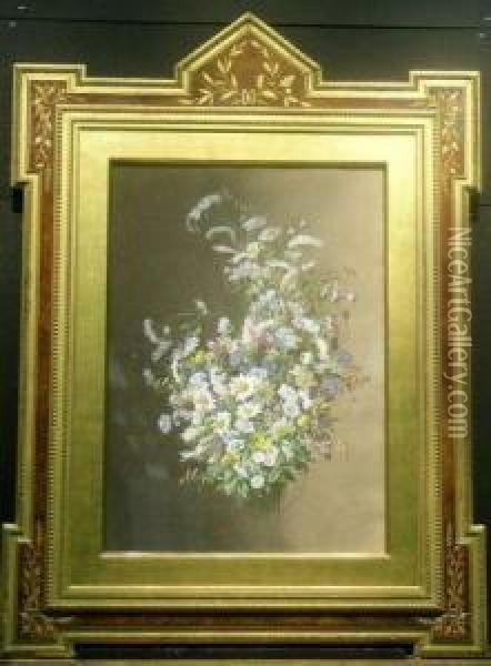 Wild Flower Bouquet Oil Painting - Raoul Maucherat de Longpre