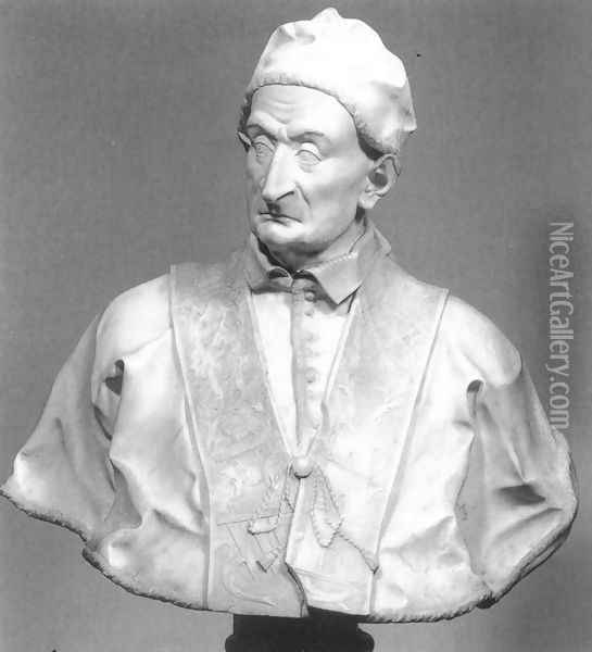 Bust of Pope Benedict XIII I Oil Painting - Pietro Bracci