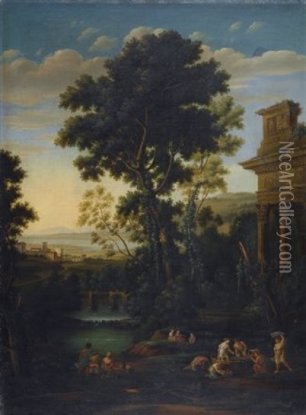 Paesaggio Napoletano Oil Painting - Domenico Conte