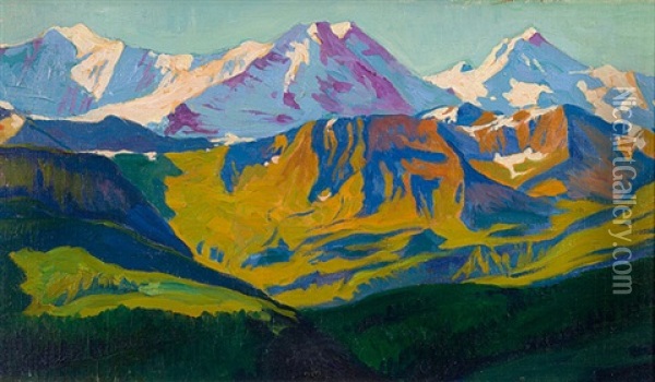 Berner Alpen Oil Painting - Emil Cardinaux