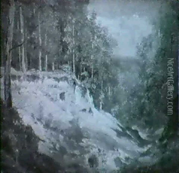 Waldlandschaft Mit Weg Oil Painting - Charles Euphrasie Kuwasseg