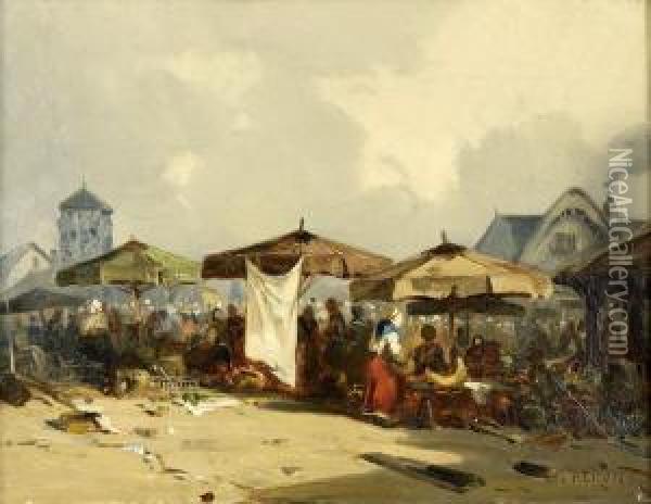 Scene De Marche Oil Painting - Louis Adolphe Hervier