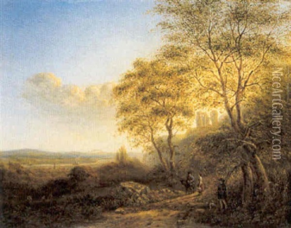 Landschap Oil Painting - Wilhelm Julius August Nabert
