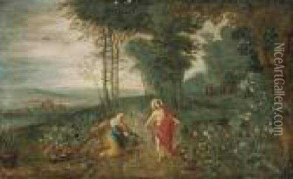 Noli Me Tangere Oil Painting - Jan Brueghel the Younger
