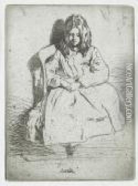 Annie, Seated Oil Painting - James Abbott McNeill Whistler