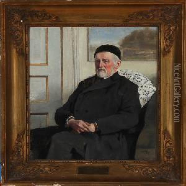 Portrait Of The Danish Oil Painting - Johannes Ottesen