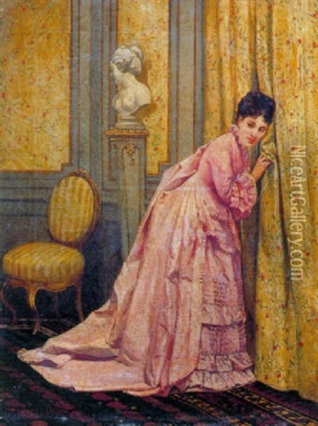 La Discrete Oil Painting - Henri Pierre Hippolyte Dubois