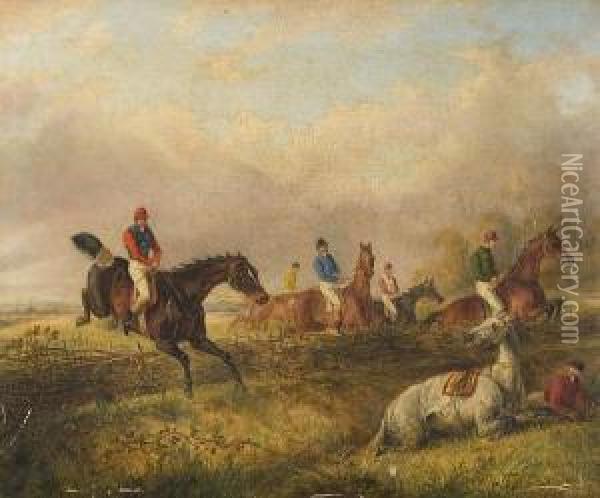 Steeplechasers Oil Painting - George Henry Laporte