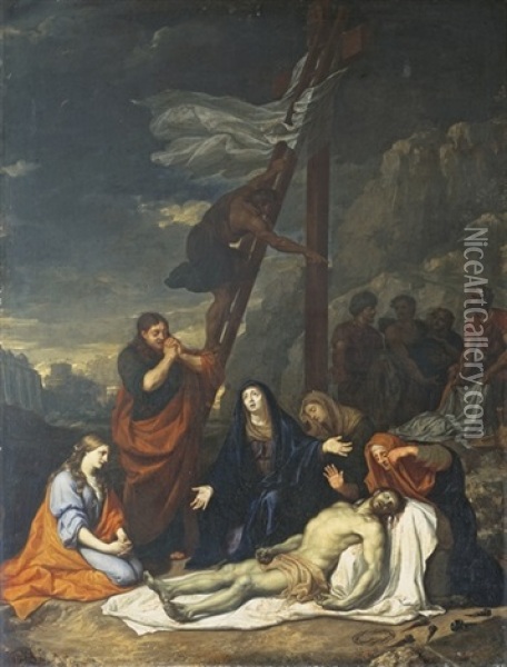 Deploration Sur Le Christ Mort Oil Painting - Nicolas (Montagne) Plattenberg