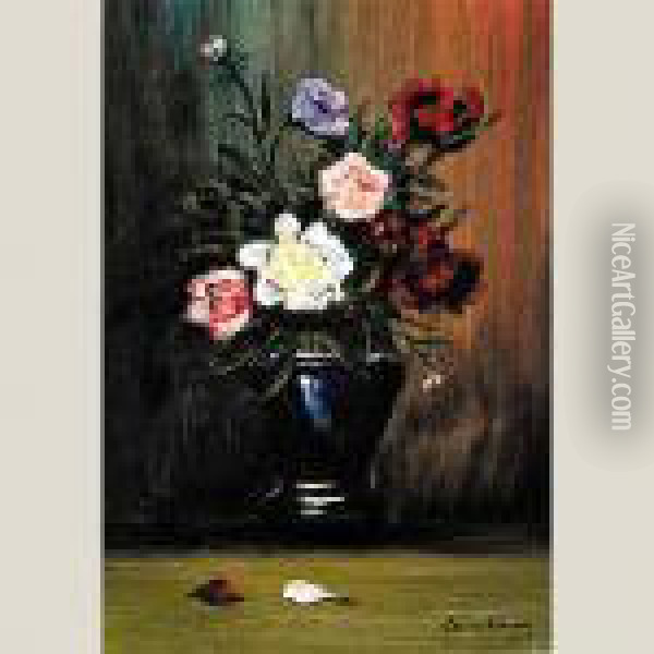 Flores Oil Painting - Louise Abbema