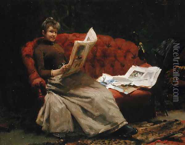 Lady Reading Oil Painting - Ernest Sigismund Witkamp