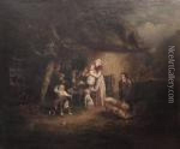 The Cottagers Oil Painting - George Morland