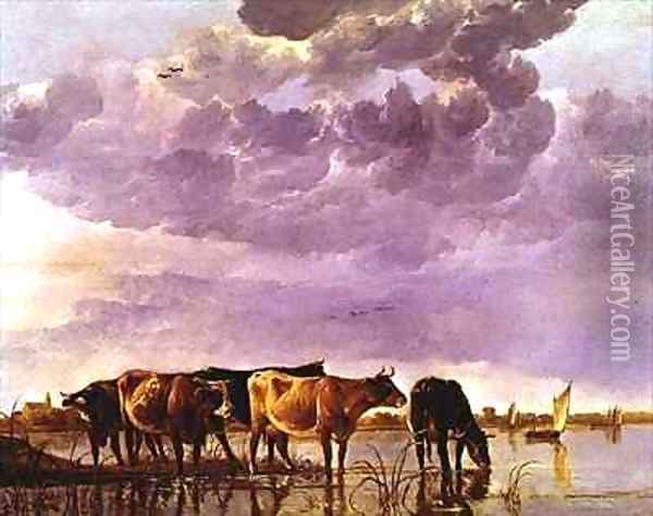 Cows in the Water 2 Oil Painting - Aelbert Cuyp