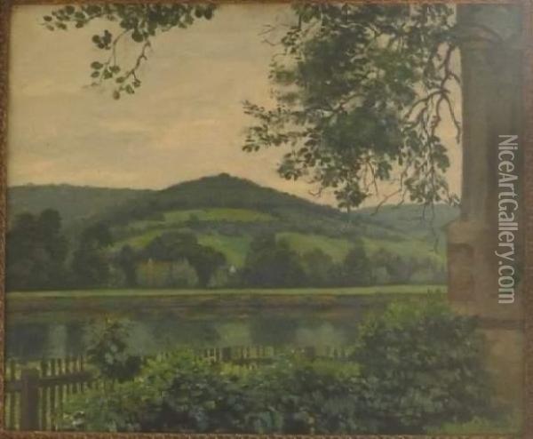 Jardin Au Bord Du Canal Oil Painting - Paul De Castro