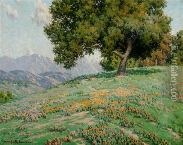 Pasadena Foothills Oil Painting - Granville S. Redmond