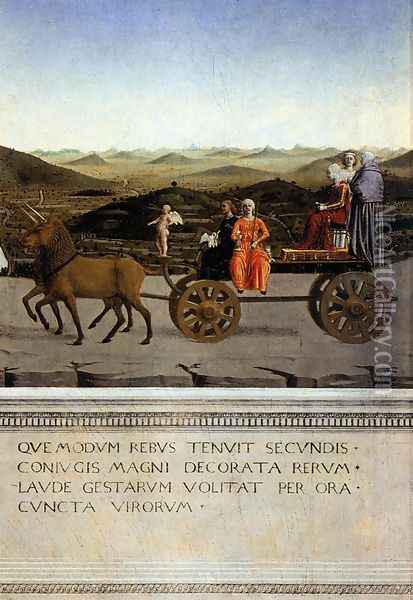 Triumph of Battista Sforza 1465-66 Oil Painting - Piero della Francesca