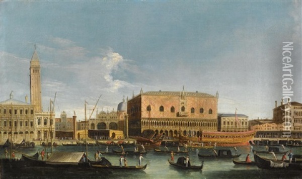 Der Bucintoro An Der Mole, Venedig; Der Canal Grande Und Rialtobrucke, Venedig (pair) Oil Painting -  Master of the Langmatt Foundation Views