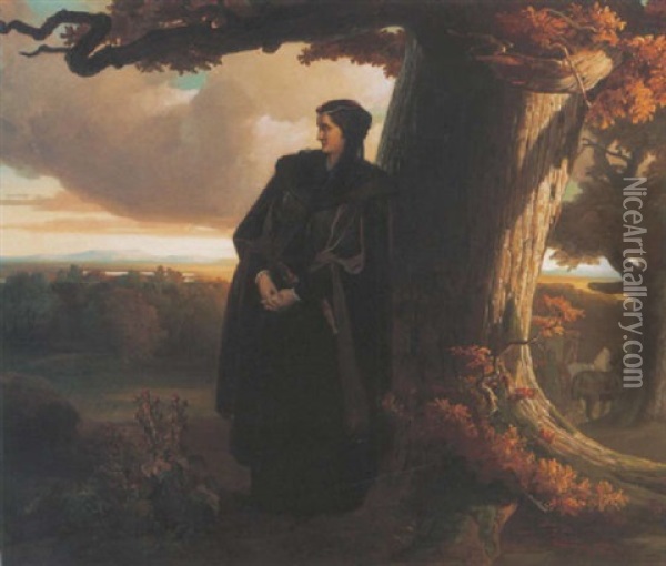 Izabella Bucsuja (masolat Wagner Sandor Izabella Bucsuja Cimu Keperol) [farewell Of Izabella] Oil Painting - Karoly Jacobey