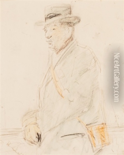 A Portrai Of William Macinnes Oil Painting - George Leslie Hunter