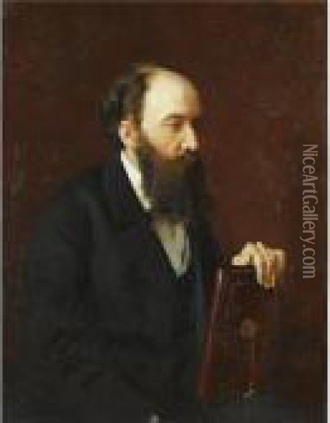 Portrait Of Mstislav Victorovich Prakhov Oil Painting - Ilya Efimovich Efimovich Repin