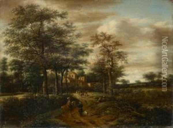 Waldlandschaft Mit Reitern Oil Painting - Pieter Jansz. van Asch