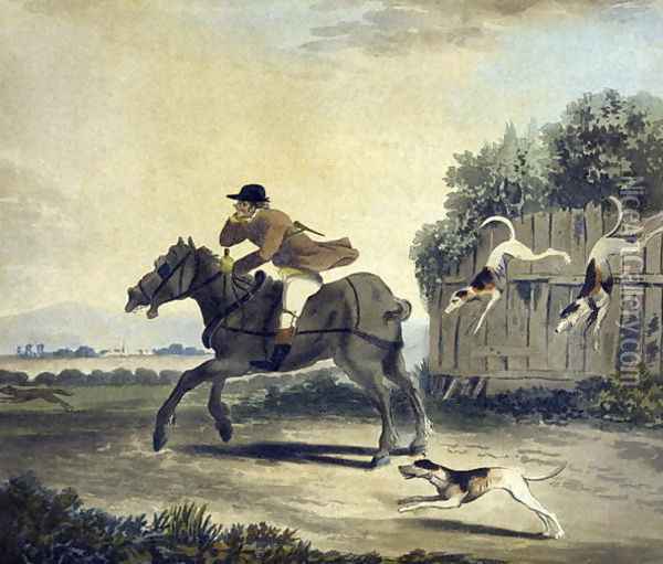 The Fore Horse of the Team, from The Pytchley Hunt, engraved by F.Dukes 1745-1812, 1790 Oil Painting - Charles Lorraine Smith