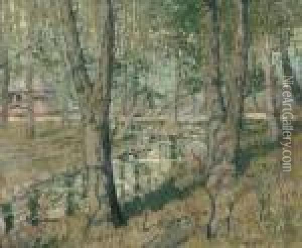Connecticut Landscape Oil Painting - Ernest Lawson