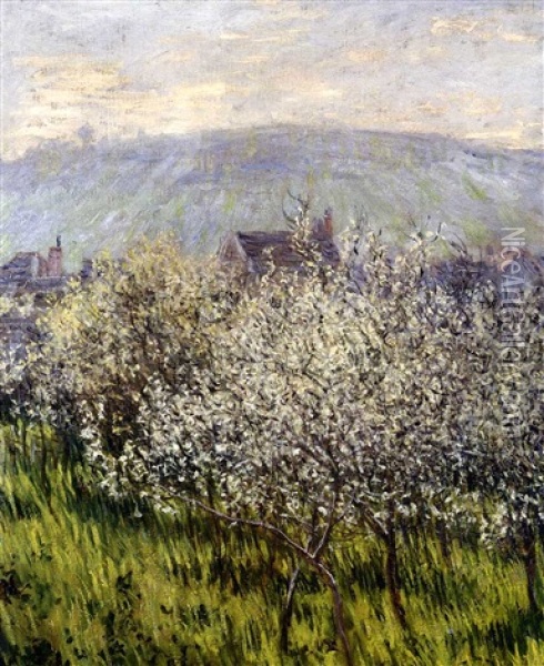 Pruniers En Fleurs Oil Painting - Claude Monet