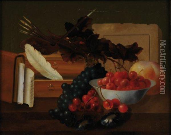 Nature Morte A La Palette Et Aux Fruits Oil Painting - Pierre Lasserre