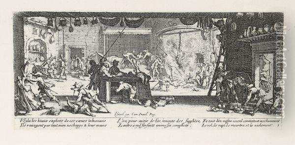 Les Miseres Et Les Malheurs De La Guerre Oil Painting - Jacques Callot