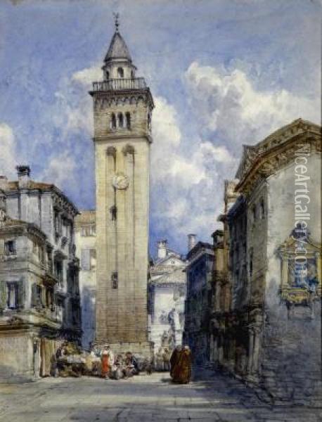 Campanile In The Campo Oil Painting - William Callow