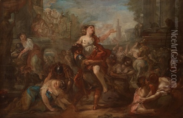 The Rape Of The Sabines Oil Painting - Joseph Marie Vien