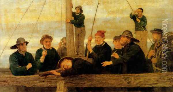 The men that man the life boat Oil Painting - John Morgan