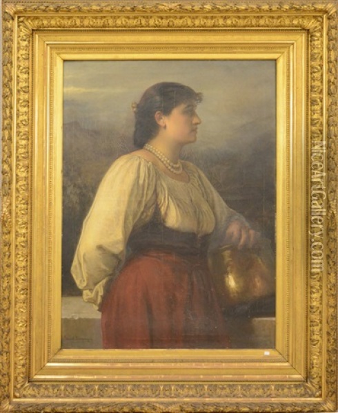 Portrait De Dame Oil Painting - Ernst Slingeneyer
