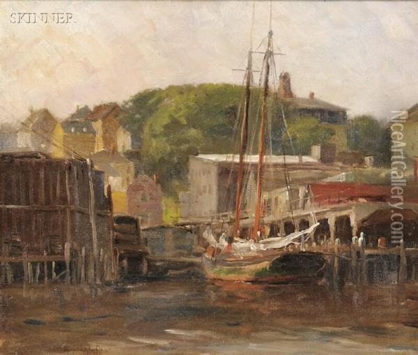 Gloucester Wharf Oil Painting - Walter Lofthouse Dean