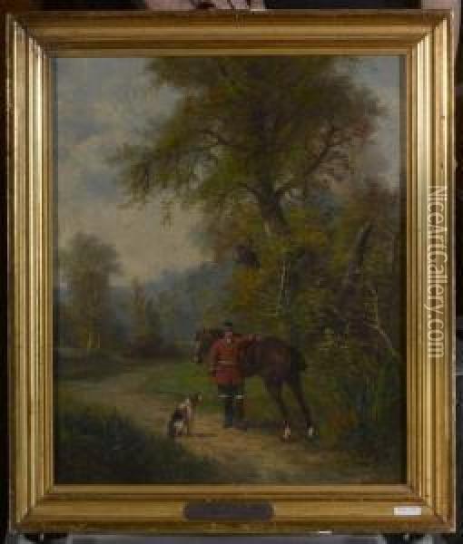 Piquer. Reiter Mit Pferd Und Hund. Oil Painting - Francesco, Lord Mancini