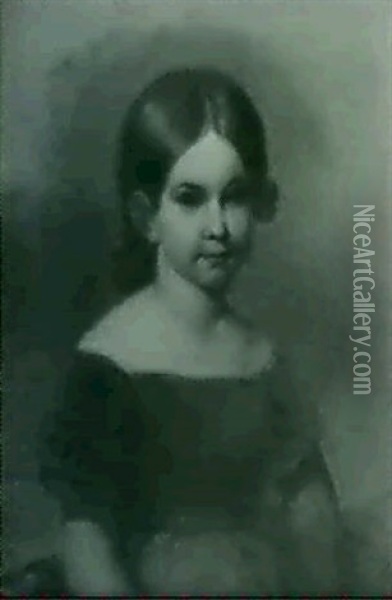 Portrai Of The Misses Leupp In                              Childhood Oil Painting - Asher Brown Durand