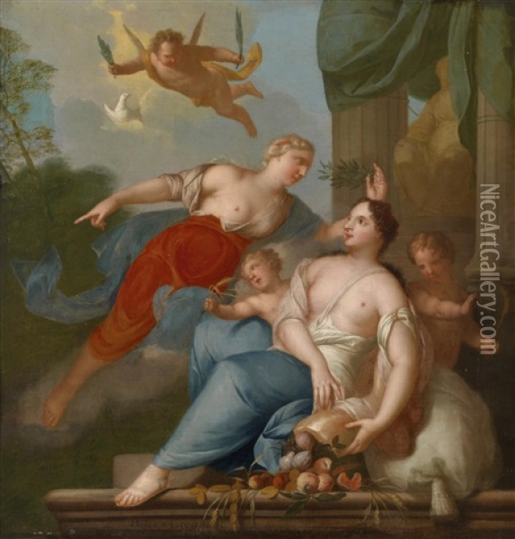 Allegorie Der Fruchtbarkeit Oil Painting - Matthaeus (Arent) Terwesten