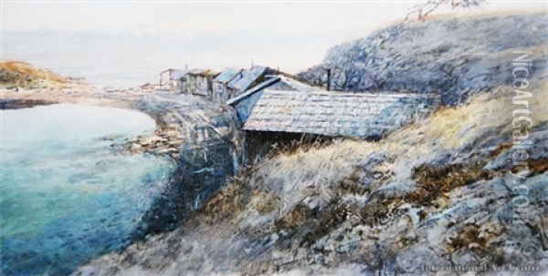Georgia Straits, British Columbia Oil Painting - David Barker