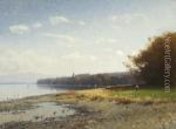 Am Starnberger See Bei
 Bernried. Oil Painting - Ludwig Willroider
