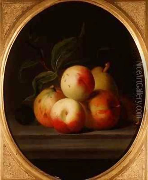 Apples on a Shelf Oil Painting - Giovanni Boggi