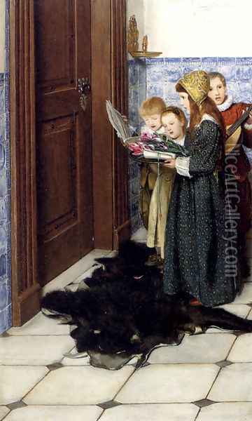 A Carol Oil Painting - Sir Lawrence Alma-Tadema