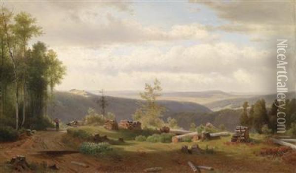 Wienerwaldscene Oil Painting - Joseph Holzer
