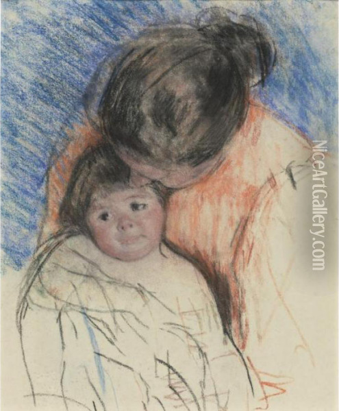 Mother Looking Down At Thomas Oil Painting - Mary Cassatt