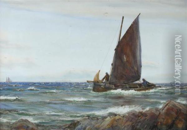 Home With The Catch Oil Painting - Patrick Downie