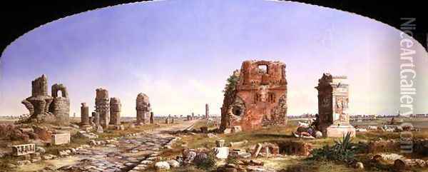 The Appian Way, 1869 Oil Painting - John Linton Chapman