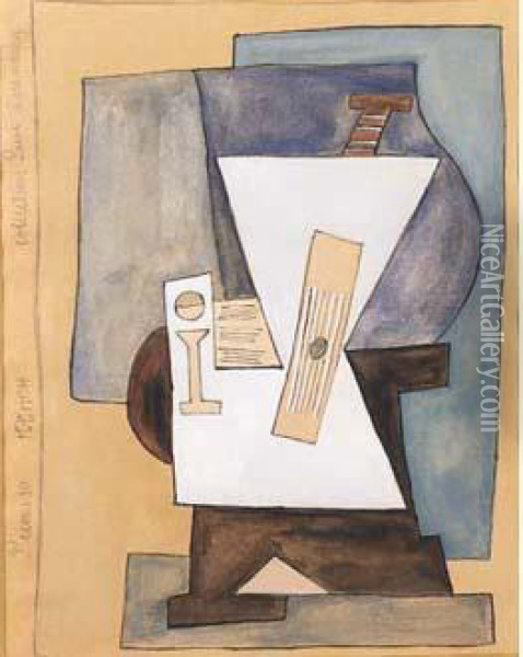 Composition Cubiste, Hommage A Picasso Oil Painting - Ivan Klioune