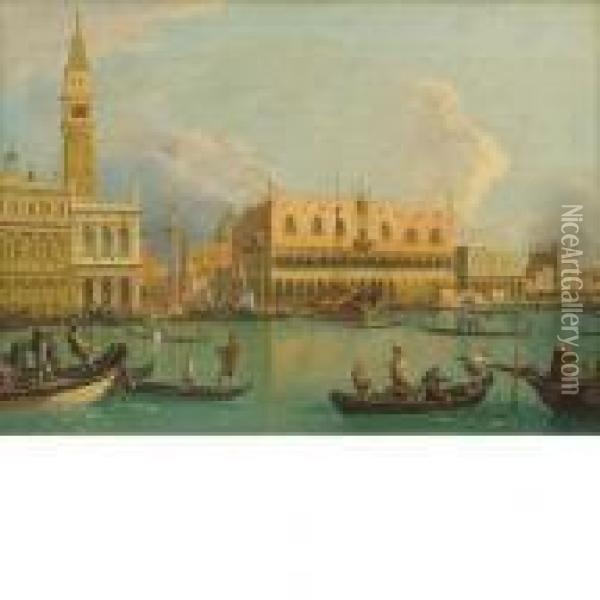 Il Molo Dal Bacino Di San Marco Oil Painting - Giuseppe Bernardino Bison